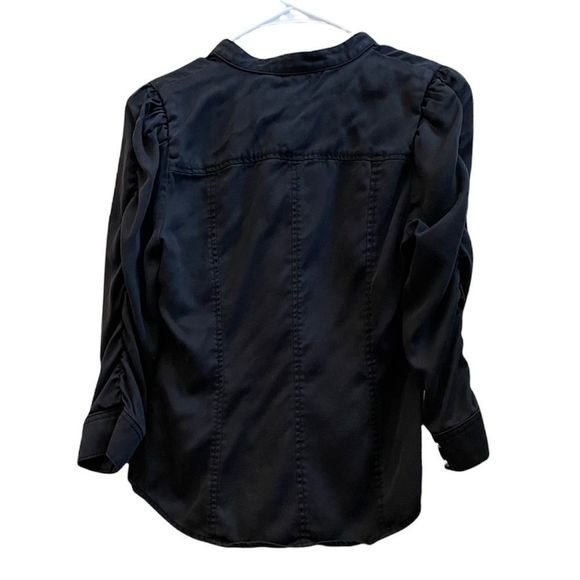 WHITE HOUSE BLACK MARKET Ruched Sleeve Denim Shirt Size Small - Picture 11 of 11